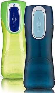 AUTOSEAL Trekker Kids Water Bottles, 14 oz., 2-Pack, Granny Smith and Nautical