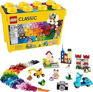 Classic Large Creative Brick Box 10698 Building Toy Set, Toy Storage Solution for Home or Classrooms, Interactive Building Toy for Kids, Boys, and Girls