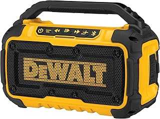 20V MAX Bluetooth Speaker, 100 ft Range, Durable for Jobsites, Phone Holder Included, Lasts 8-10 Hours with Single Charge (DCR010)