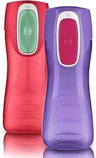 Trekker Kids Water Bottle with Spill-Proof Lid, 14oz Water Bottle with Leak-Proof Technology, BPA-Free, Sprinkles & Wink, 2-Pack