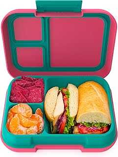 Pop - Leak-Proof Lunch Box & Removable Divider for Ages 8+ & Teens - Lunch Container Holds 5 Cups of Food; 3-4 Compartments; Microwave/Dishwasher Safe; 2 Year Warranty (Bright Coral/Teal)