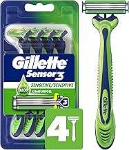 Sensor3 Sensitive Men's Disposable Razor, 4 Razors