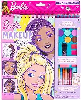 Barbie Makeup Artist Magazine, Create Your Own Hair & Makeup Looks Using 130+ Stencils, 180+ Stickers, Crayons, Pretend Makeup & More