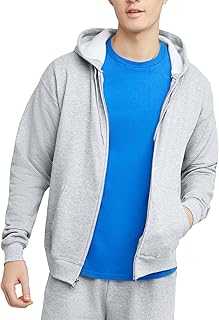 Men's Zip-Up Hoodie, EcoSmart Fleece Full-Zip Hoodie for Men, Hooded Sweatshirt