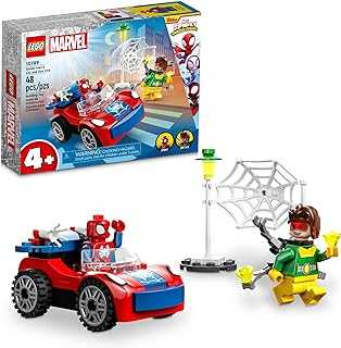 Marvel Spider-Man's Car and Doc Ock Building Set, Spidey and His Amazing Friends Buildable Toy for Kids 4 Plus Years Old with Glow in The Dark Pieces, 10789