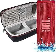 Flip 6 - Waterproof Portable Bluetooth Speaker, Powerful Sound and deep bass, IPX7 Waterproof, 12 Hours of Playtime with Megen Hardshell Case - Red