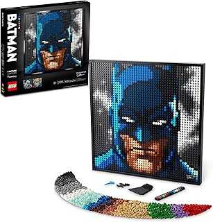 Art Jim Lee Batman Collection 31205 Building Blocks - Superhero Canvas Wall Decor with Joker, Harley Quinn, or Batman Portraits, DC Comics DIY Poster, Gift Idea for Men, Women, and Adults