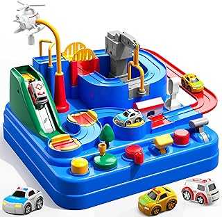 Boys Toys Car Track, Kids Race Track City Rescue Toy for 3 4 5 6 7 Years Old Boys Girls - Car Toys with 3 Cars, Car Track Toys for Boys Age 3, Birthday Gifts Toys for Boys 3-5 Years Old