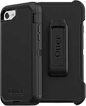 iPhone SE 3rd & 2nd Gen, iPhone 8 & iPhone 7 (not Compatible with Plus Sized Models) Defender Series Case - Black, Rugged & Durable, with Port Protection, Includes Holster Clip Kickstand