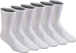 Men's All Purpose Cushion Crew Socks, Available in M-XL (6, 12 Pairs)