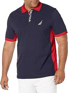 Men's Short Sleeve Color Block Performance Pique Polo Shirt