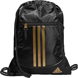 Alliance Sackpack (12L) Lightweight Athletic Small Drawstring Team Sports Workout Bag, Black/Gold Metallic, One Size