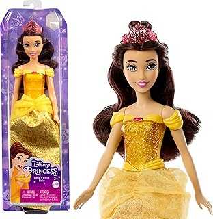 Disney Princess Toys, Belle Fashion Doll, Sparkling Look with Brown Hair, Brown Eyes & Tiara Accessory, Inspired by the Beauty & the Beast Movie