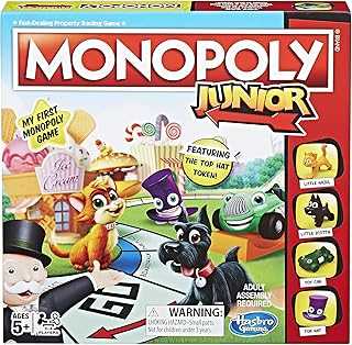 Monopoly Junior Board Game for 4 Players, Ages 5 and up (Amazon Exclusive)