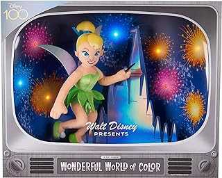 Disney100 Years of Wonder Walt Disney Presents “Wonderful World of Color” Tinker Bell Collectible Plush Stuffed Doll, Kids Toys for Ages 5 Up, Amazon Exclusive by Just Play