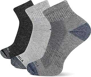 Unisex Adult Wool Everyday Hiking Socks - 3 Pairs Ankle - Cushioned Moisture Wicking