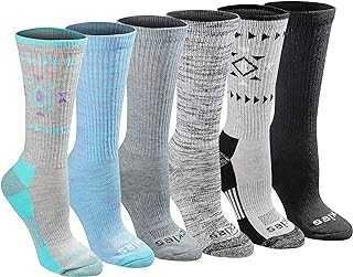 Women's Dri-tech Fashion Moisture Control Crew Socks, Available in S-XL (5, 6, 12 Pairs)