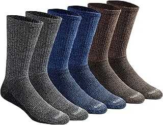 Men's Dri-Tech Essential Moisture Control Crew Socks, Available in M-XXL (6, 12 Pairs)