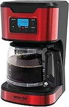 Better Chef Programmable 12-Cup Coffee Maker | 1-4 Cup Setting | Auto-Pause to Serve | 2hr Keep Warm | Perma-Filter | Stainless