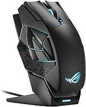 ROG Spatha X Wireless Gaming Mouse – MMO/MOBA Design, 12 Programmable Buttons, Right-Handed, 168g, Dual-Mode (Wired/2.4GHz), 19K DPI, up to 67Hr Battery, Magnetic Charging Dock, PC/Mac Support