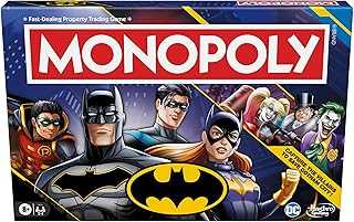 Monopoly Batman Edition Board Game | Monopoly Game for Batman Fans | Ages 8 and Up | 2 to 4 Players | Family Games | Strategy Games for Kids and Adults (Amazon Exclusive)